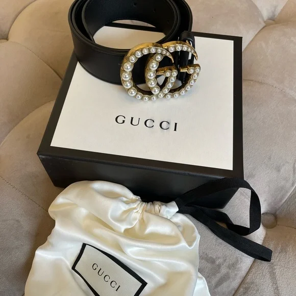 gucci leather belt with pearls - Picture 1 of 1